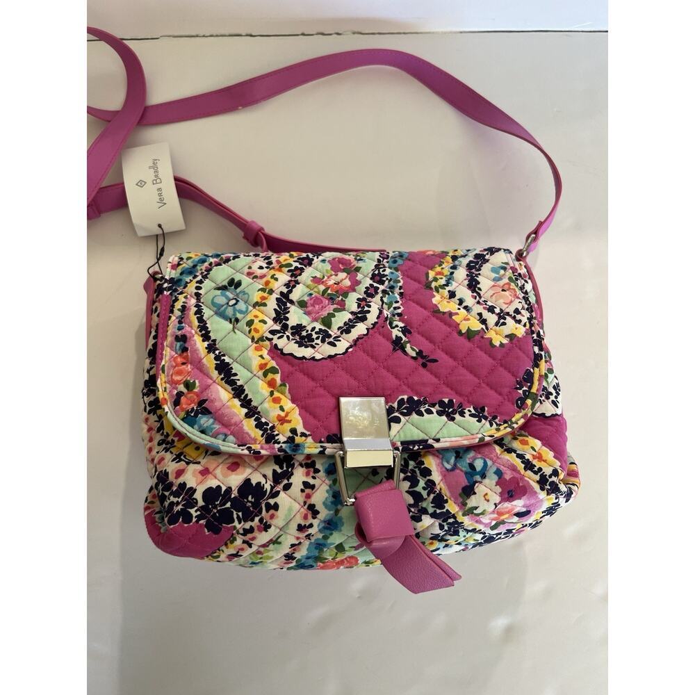 NWT Vera Bradley Carson Crossbody Bag Wildflower Paisley Flap Purse Floral - Picture 6 of 13